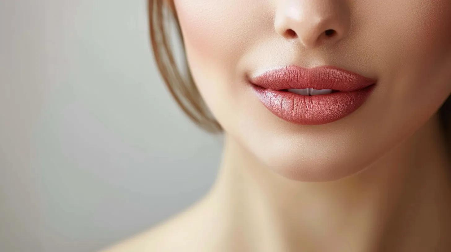 Close-up of a woman with enhanced lips showcasing the results of lip filler treatments