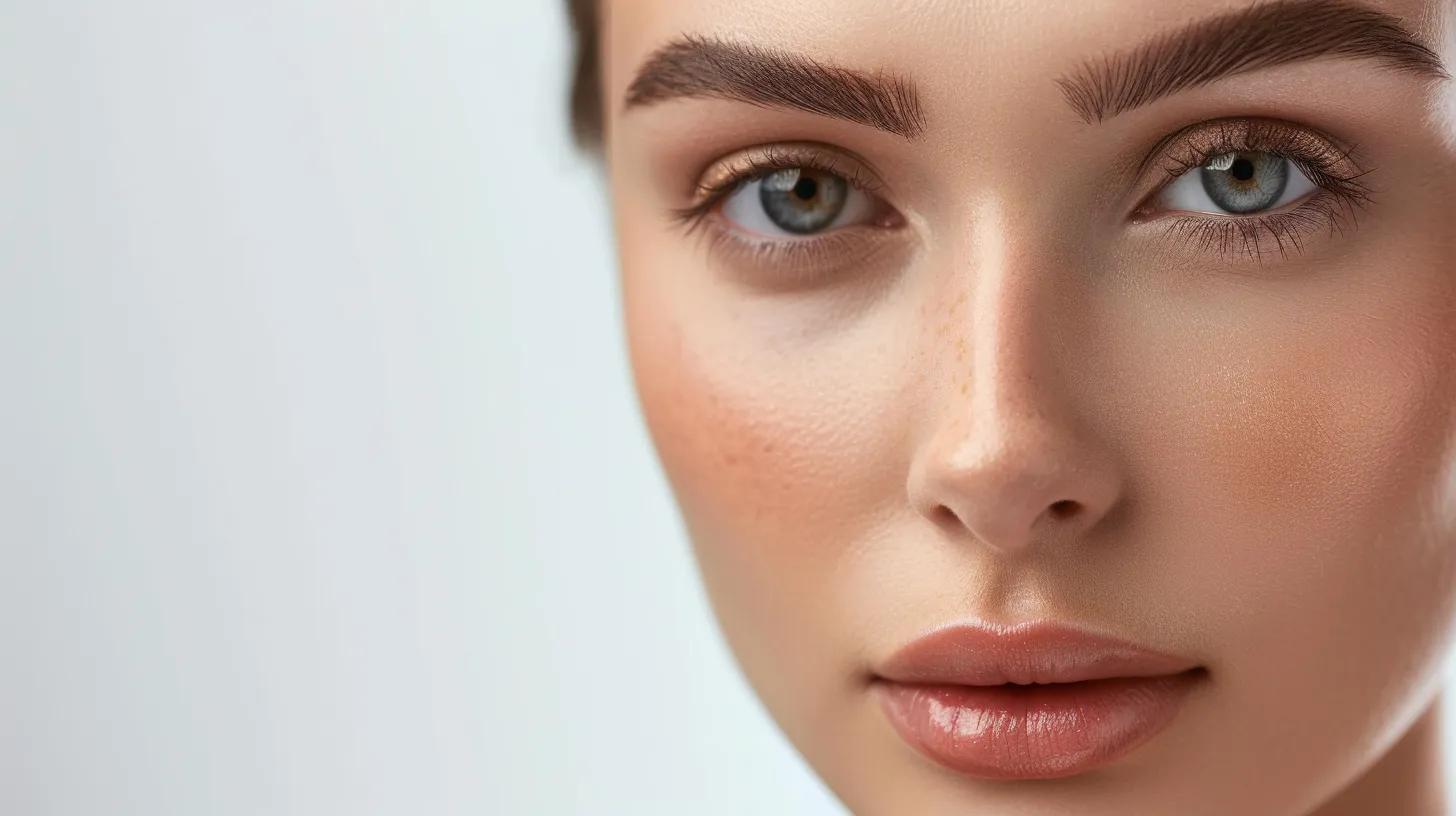 Close-up of a woman's face demonstrating skin tightening results from Morpheus8 treatment