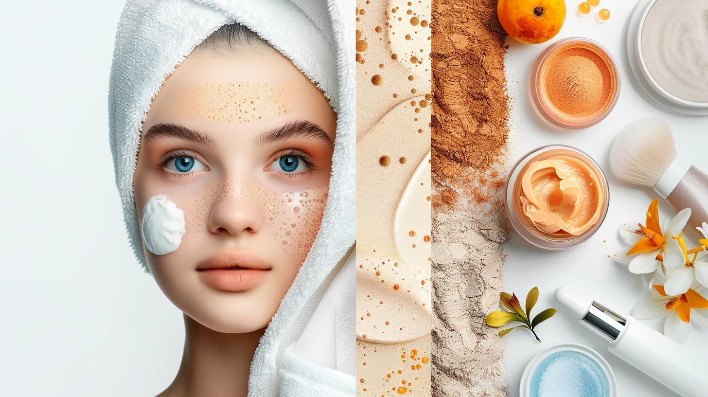 Visual representation of superficial, medium, and deep chemical peels with skincare products