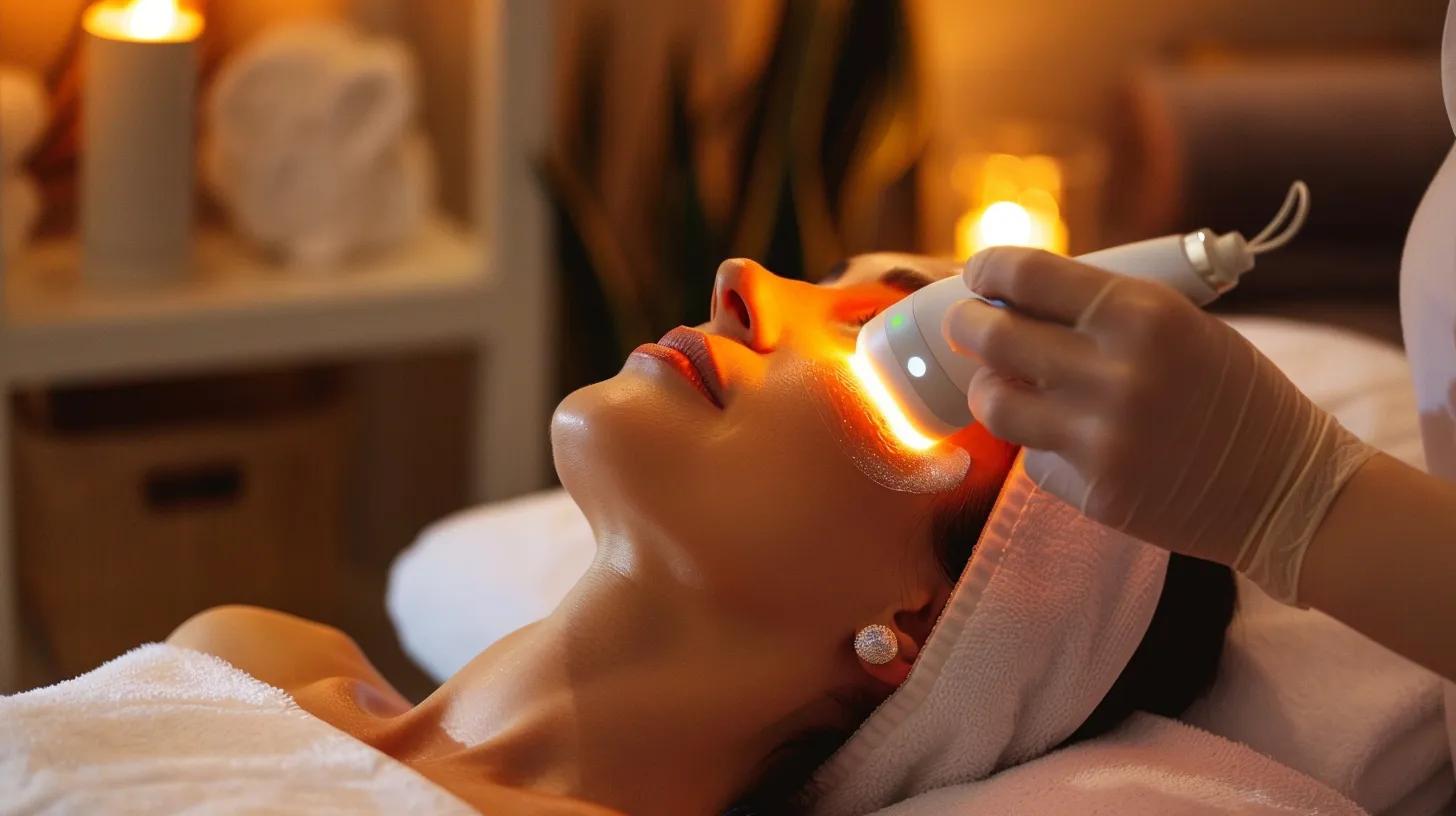 Morpheus8 skin treatment in a calming spa setting with a professional aesthetician