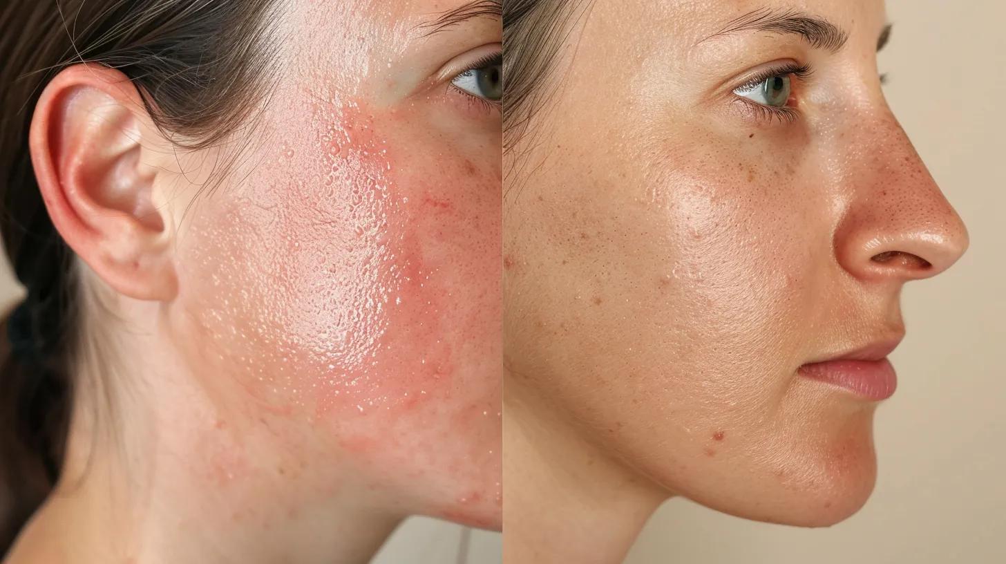 Before and after results of IPL treatment on skin conditions