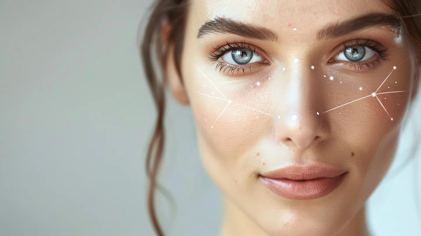 Highlighted facial areas for neurotoxin treatments including forehead, crow's feet, and frown lines