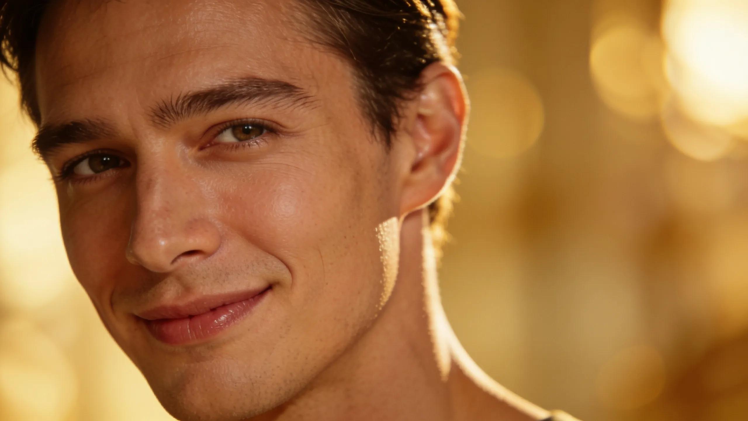 Close-up of a man showing natural results after neurotoxin treatment