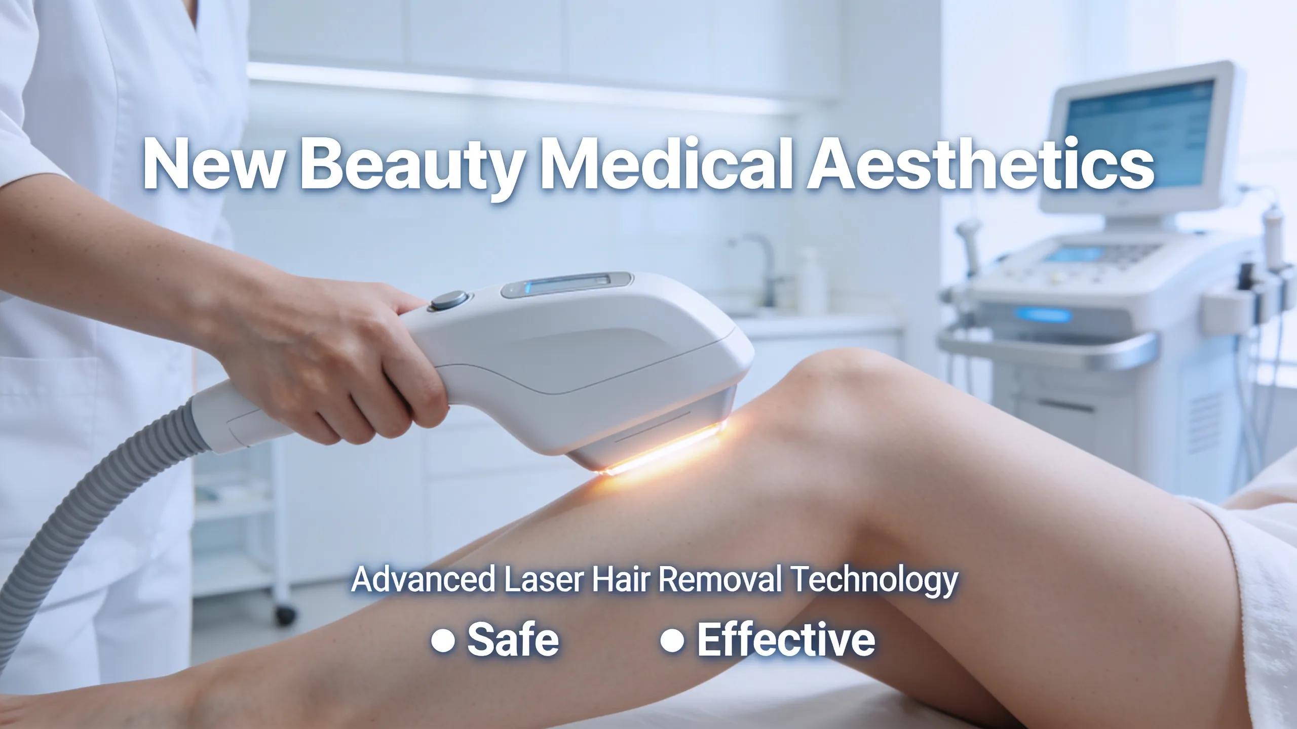 New Beauty Medical Aesthetics uses advanced laser hair removal technology that provides safe, effective